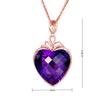 Colgante de Diamante Púrpura Amatista Corazón de Durazno de Venta Caliente Colgante de Topacio Natural Cristal Azul Púrpura Estrella de Mar Collar con Forma de Corazón