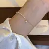 Pulseira Versátil de Prata de Lei S925 com Bola de Zircônia Cintilante Joias de Nicho Elegantes Pulseira Simples de Diamantes Pequenos Acessórios de Moda