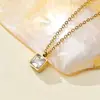 Elegante e Luxuoso Colar de Aço Titânio com Zircônia, Corrente de Clavícula Deslumbrante e de Alto Padrão, Joias que Não Desbotam, Acessórios de Aço Inoxidável, Transfronteiriço