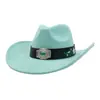 Nueva Moda Masculina y Femenina para Pareja Estilo Europeo y Americano Sombrero Vaquero de Gamuza Sombrero Jazz Sombrero para el Sol Sombrero de Playa Sombrero de Ala Ancha
