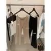Calça Casual Feminina Outono Nova Estilo Coreano Simples Versátil Emagrecedora Cintura de Amarrar Cropped Flare 11219