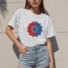 Ropa de Mujer de Exportación Europea y Americana 2025 Verano Nueva Moda Fabricante Una Pieza Personalizada Impresa en 3D Camiseta de Manga Corta con Cuello Redondo para Mujer