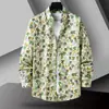 Ebay Exportación Venta al por mayor Wish Suministro Camisa Casual Multicolor de Moda con Flores para Hombre Camisa Talla Grande para Hombre Manga Larga Hombre