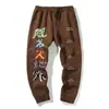 Pantalones Casuales de Elementos Naturales y Caligrafía para Hombre de Otoño Pantalones Deportivos Casuales