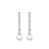 RAKOL Brincos de pérola luxuosos e elegantes estilo coreano design de nicho feminino brincos longos com microincrustação de zircônia atacado