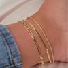Conjunto de tres piezas de cadena de serpiente plana retorcida de estilo bohemio transfronterizo europeo y americano para mujer, traje playero multicapa de verano