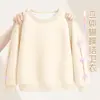 Moletom Feminino Primavera e Outono 2026 Novo Estilo com Laço, Lindo Top Fino de Manga Longa Infantil para Roupa de Outono de Meninas
