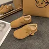 Sapatos modernos, com forro de fleece, totalmente fechados, estilo Birkenstock para mulheres, moda outono/inverno 2026, novos sapatos de algodão slip-on versáteis, sapatos estilo Birkenstock para mulheres