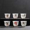 Suet Jade Porcelana de alta qualidade Porcelana Branca Nostálgica Retro Chá Tasting Cup Kung Fu Tea Set Single Cup Daily Merchandise Stall Supply
