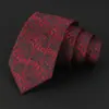 Gravata Masculina Bordado Jacquard Gravata Vermelha Gravata Masculina de Alta Qualidade Amarrada à Mão Traje Formal Fabricante Personalizado Estoque Pronto Atacado