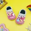 Verão Novo Desenho Animado Rosa Amarelo Laço Sapatos com Furos EVA Moda Versátil Meninos Meninas Sandálias de Solado Macio Sapatos de Praia