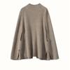 Nuevo Chal de Punto de Cachemir de Color Sólido para Mujer de Otoño Temprano, Cuello Medio Alto, Hombro Caído, Holgado, Casual, para Abrigo