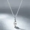 Collar, aretes de botón y juego de aretes de plata de ley S925 transfronterizos con moissanita de corte marquisa de 1 quilate, fábrica de joyería de alta gama de lujo ligero