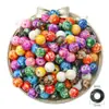 8-12mm Más Vendidos Acrílico Agujero Grande Flor Cuentas Redondas Pulsera Collar Hilo Cuentas Hecho a Mano DIY Joyería Accesorios