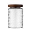 Fábrica Retro Begonia Flor Vidro Selado Jar Alto Borosilicato Vidro Armazenamento Jar Acácia Madeira Mão Soprado Frasco de Armazenamento