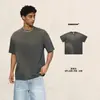 Camiseta casual de manga corta para hombre Bk, 250g, desgastada, holgada, diseño resistente, algodón puro.