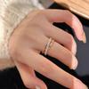 Anel de enrolamento de três círculos de diamante quebrado feminino empilhado cruzado use ligeiramente flash diamante brilhante rosto luz luxo alto nível anel de envolvimento dedo indicador