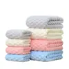 Juego de Toallas de Vellón Coral al por Mayor, Patrón de Nubes, Toalla Cuadrada Pequeña Suave y Absorbente, Envoltura de Baño de Color Sólido, Toalla Facial para el Hogar