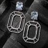 Moda europea y americana diseño de industria pesada aretes de leopardo super hada sueño gema geométrica aretes grandes mujeres aretes dulces