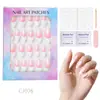24 Peças de Unhas Postiças Usáveis para Adultos Produtos Acabados Transfronteiriços Patches de Manicure de Alta Qualidade Manicure Amêndoa Removível Atacado
