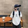 Ropa para Niños 2022 Primavera Nueva Llegada Niños Zhongda Hombres Estampado de Dibujos Animados Niños Camiseta de Cuello Redondo Manga Corta Algodón Moderna