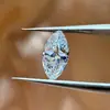 Wuzhou Cultiva e Fornece Pedras Soltas de Moissanita em Formato Marquise com Diamantes Anéis com Inlay para DIY Pingentes Colares Pingentes