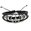 Popular moda europea y americana amor paz anti-guerra logo pulsera de cuero puesto barato buen suministro pulsera simple venta al por mayor