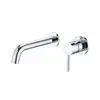 Ventas Directas de Fábrica de Artículos Sanitarios Tengbang, Grifo para Lavabo de Cobre de Alta Calidad Empotrado en Pared, Grifo para Lavabo de Proyecto Hotelero, Acabado Cepillado