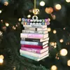 Pingente de Livro de Novo Produto Transfronteiriço, Pingente de Natal em Acrílico, Decoração de Árvore de Natal, Pingente Decorativo