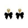 Pendientes de Terciopelo con Flores Nuevos, Modernos y Exquisitos Estilo Coreano, Pendientes Clásicos Elegantes Simulados al por Mayor para Mujer