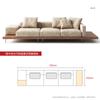 Sofá de madera maciza estilo japonés de estilo troncos, ligero, de lujo, para casa de familia, de tela, de diseñador, de villa, de combinación simple.