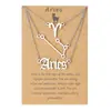 Juego de Collares Apilables de Acero Inoxidable de 12 Constelaciones Tendencia Europea y Americana Transfronteriza con Tarjeta Collar de Constelación Venta al por Mayor