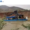Draga de cangilones en cadena, Línea de producción de minería de arena con cangilones para grandes embalses de ríos, Barco de minería de arena y oro en lagos