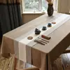 Mantel de Mesa de Café Clásico Vintage Inspirado en Zen de Color Sólido Rectangular Estilo Nórdico Algodón Lino Tela Inspirada en Zen Hecho a Medida Liso
