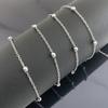 Cadena de cuentas de sujeción, cadena de cuentas de soldadura cruzada plana, cadena de bolas de acero inoxidable, cadena de suéter, cadena de joyería DIY