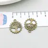 Misturado 100 5 Cores Folhas da Árvore da Vida Vazadas Série Pingente de Liga Pingente DIY Pulseira Colar Acessórios