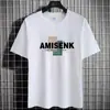 Fabricante Original Verano 2025 Hombres Estampado de Letras Holgada Manga Corta Media Manga Talla Grande Manga Corta Moderna Camiseta Cuello Redondo