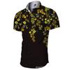 Primavera e Verão Nova Moda Havaiana Masculina Lapela Moda Camisa Estampada Retrô Moderna