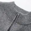 Bestseller transfronterizo: Cárdigan de punto de marca moderna, moda clásica, bloques de color, cuello alto, suéter para hombre, directo del fabricante