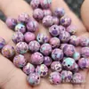 Contas Redondas Roxas Jade Sintético Contas Soltas Contas de Flor Roxa 8mm Pulseira Colar Acessórios para Joias Contas Artesanais Atacado