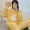 Pijama Redondo de Flanela Cartoon Dumbo para Mulheres Quente com Plus Velvet Casual Fofo Comércio Exterior Transfronteiriço Roupas de Casa