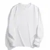 Camiseta de Manga Longa 400g de Algodão Puro para Homens, Corte Solto, Valoriza o Corpo Feminino, Grossa e Não Transparente, Peça Básica de Casal