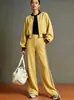 2026 Nuevo Conjunto Deportivo Casual Transfronterizo Estilo Europeo y Americano Moda Bloques de Color Cuello Alto Sudadera Pantalones de Pierna Ancha Conjunto de Dos Piezas para Mujer