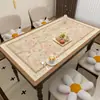 Couro Sintético com Textura Anti-Escaldante Luxo Leve Estilo Boêmio Toalha de Mesa para Mesa de Centro Toalha de Mesa para Mesa de Jantar Europeia Capa de Mesa Lavável Impermeável à Prova de Óleo