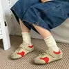Tênis de Treino Alemão Color Block Estilo Vintage Novo Outono/Inverno 2026 para Mulheres, Cadarço de Camurça Solado Grosso Casual Tênis de Solado Macio para Mulheres