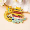 Estilo Cultural Tradicional de Hunan Pipa Ímã de Geladeira Pingente Personalizado Adesivo Magnético Pintado com Esmalte Arquitetura Antiga Área Cênica Lembrança Presente