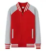 Casaco Moletom Baseball Manga Raglan Zíper Fleece Polare Espesso Cor Dividida para Homens e Mulheres Quente e Confortável Impressível