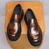 Zapatos de Cuero Formales de Negocios para Hombre de Piel de Vaca, Zapatos de Charol Estilo Británico de Suela Gruesa para Hombre, Zapatos Casuales de Cuero Genuino de Talla Grande para Hombre
