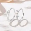 Anillos de Pareja Promesa Originales Plata de Ley 925 Diseño Único Anillo Sencillo de Lazo Anillo de Circonita Microincrustada