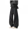Pantalones casuales para hombre para primavera y otoño, pantalones largos deportivos finos con caída, seda de hielo secado rápido, pierna ancha, holgados, elásticos, transpirables, de pierna recta modernos